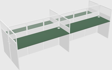 Shared rectangular cubicle