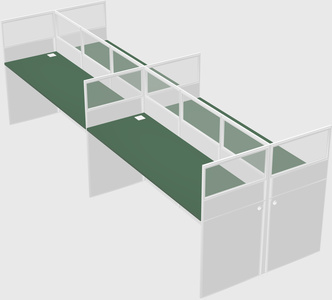 Shared rectangular cubicle