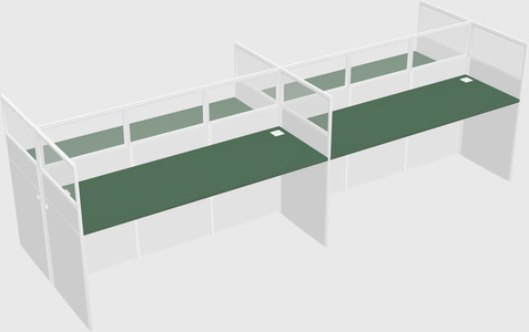Shared rectangular cubicle