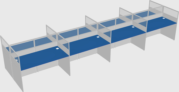 Shared rectangular cubicle