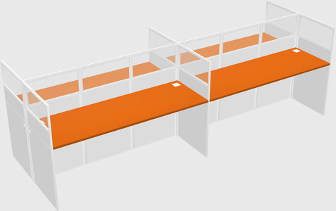 Shared rectangular cubicle