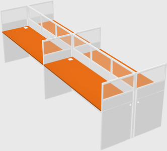Shared rectangular cubicle