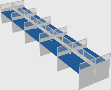 Shared rectangular cubicle