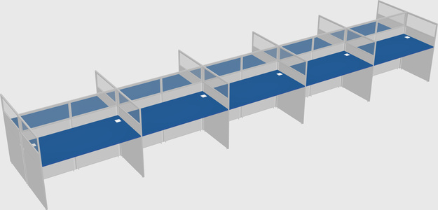 Shared rectangular cubicle