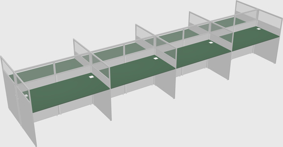 Shared rectangular cubicle