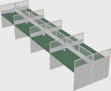 Shared rectangular cubicle