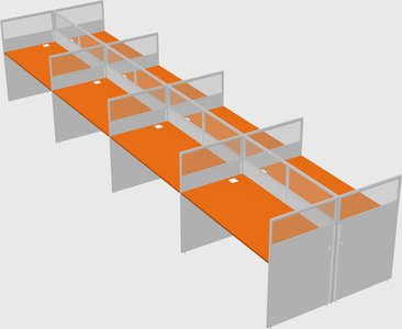 Shared rectangular cubicle