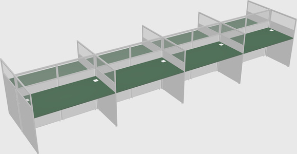 Shared rectangular cubicle
