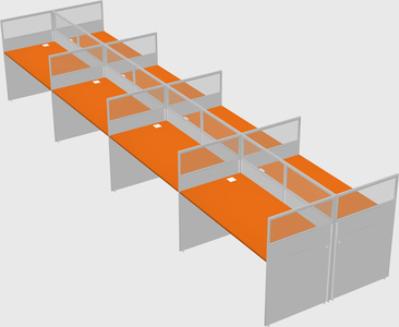 Shared rectangular cubicle