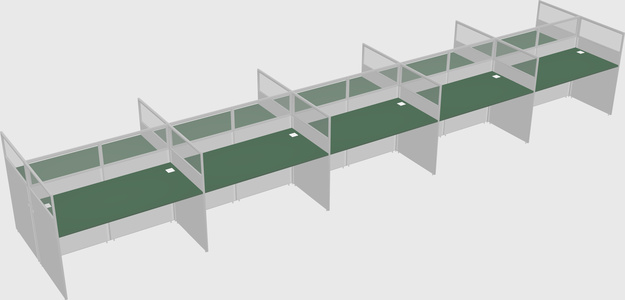 Shared rectangular cubicle