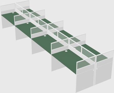 Shared rectangular cubicle