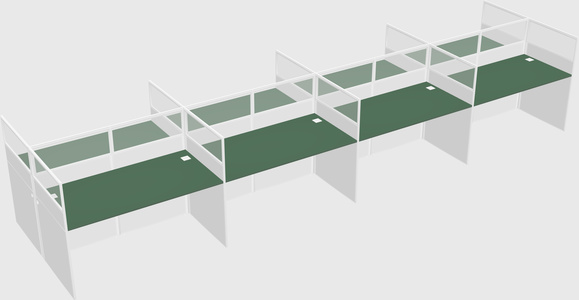 Shared rectangular cubicle