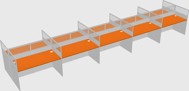 Shared rectangular cubicle