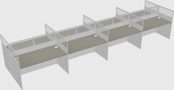 Shared rectangular cubicle