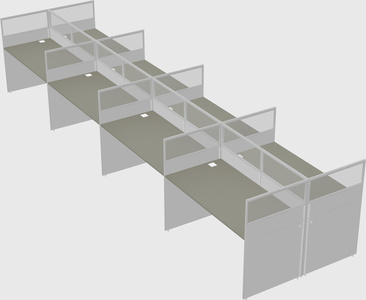 Shared rectangular cubicle