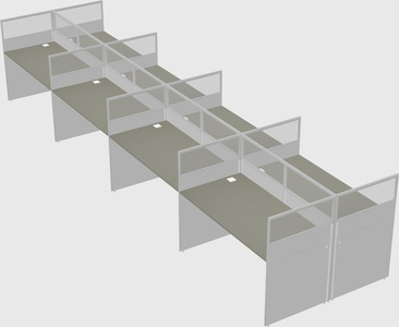 Shared rectangular cubicle