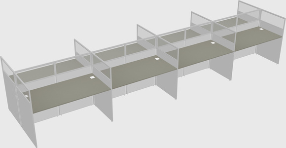 Shared rectangular cubicle