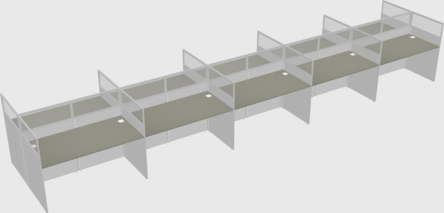 Shared rectangular cubicle