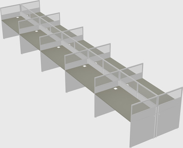 Shared rectangular cubicle