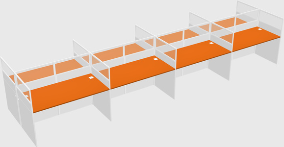 Shared rectangular cubicle