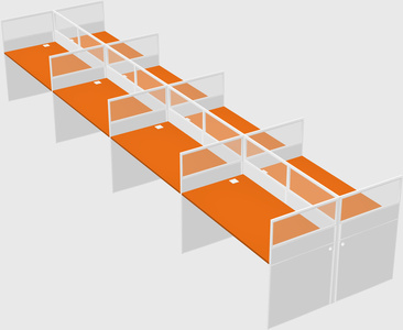 Shared rectangular cubicle