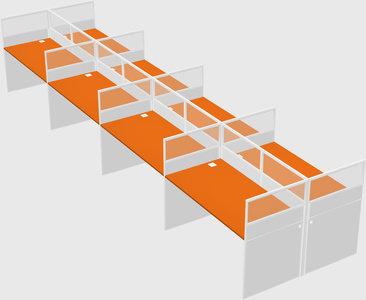 Shared rectangular cubicle