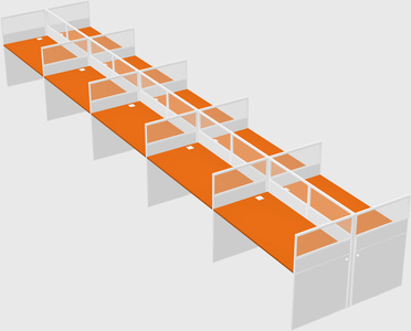 Shared rectangular cubicle