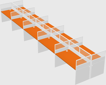 Shared rectangular cubicle