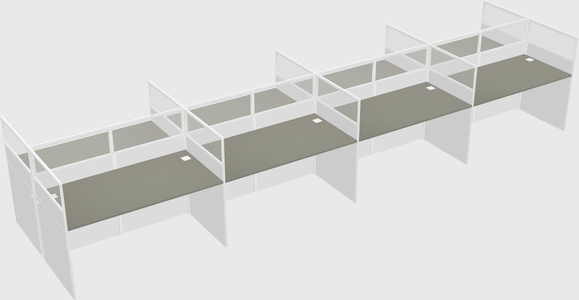 Shared rectangular cubicle