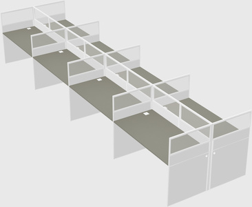 Shared rectangular cubicle