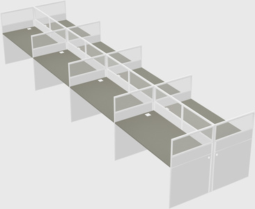 Shared rectangular cubicle