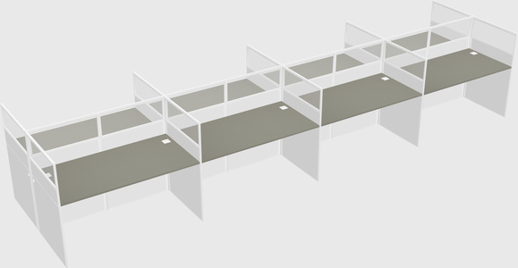 Shared rectangular cubicle