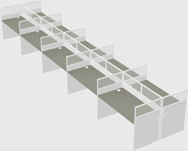Shared rectangular cubicle