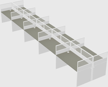 Shared rectangular cubicle