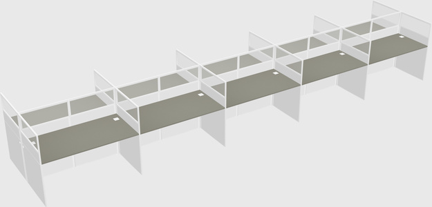 Shared rectangular cubicle