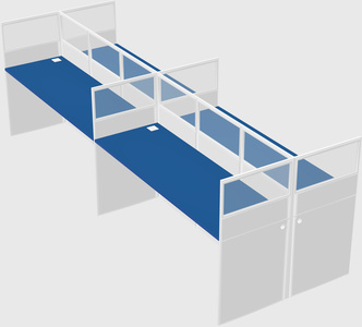 Shared rectangular cubicle