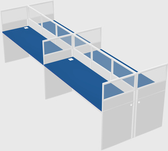 Shared rectangular cubicle