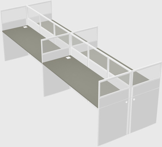 Shared rectangular cubicle