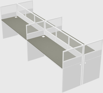 Shared rectangular cubicle