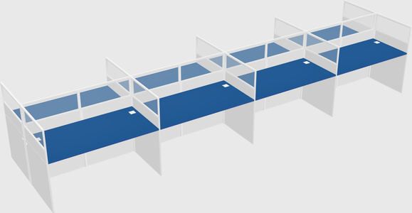 Shared rectangular cubicle