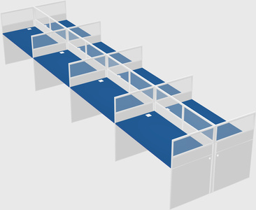 Shared rectangular cubicle