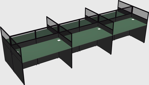 Shared rectangular cubicle