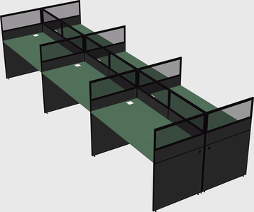 Shared rectangular cubicle