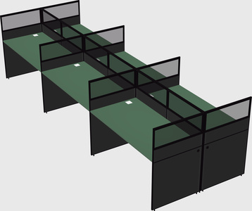 Shared rectangular cubicle