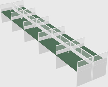 Shared rectangular cubicle