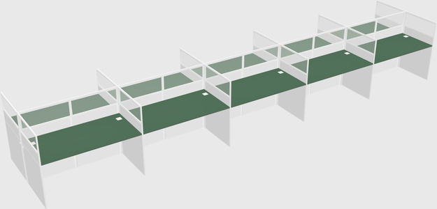 Shared rectangular cubicle
