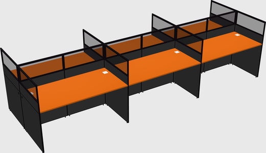Shared rectangular cubicle
