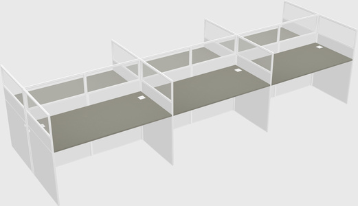 Shared rectangular cubicle