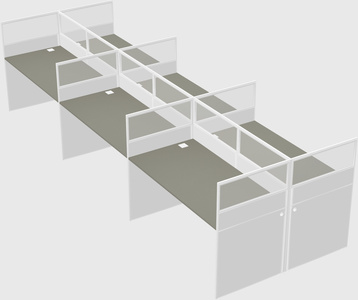 Shared rectangular cubicle