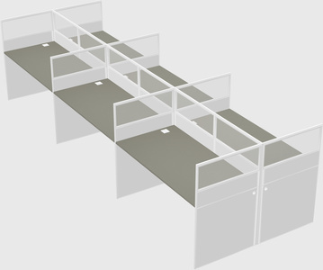 Shared rectangular cubicle